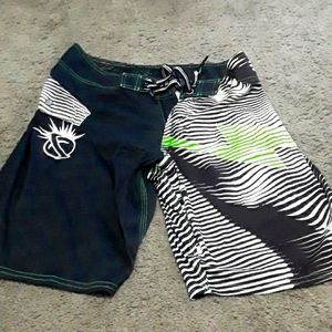 ...Lost Boardshorts Black, White and Lime Green